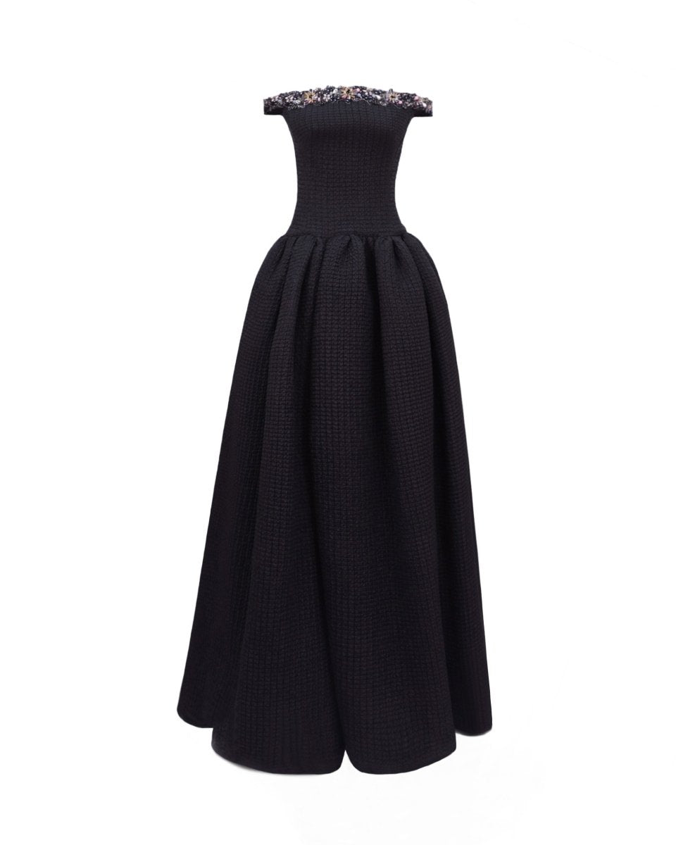 Beaded Off-the-shoulders Dress