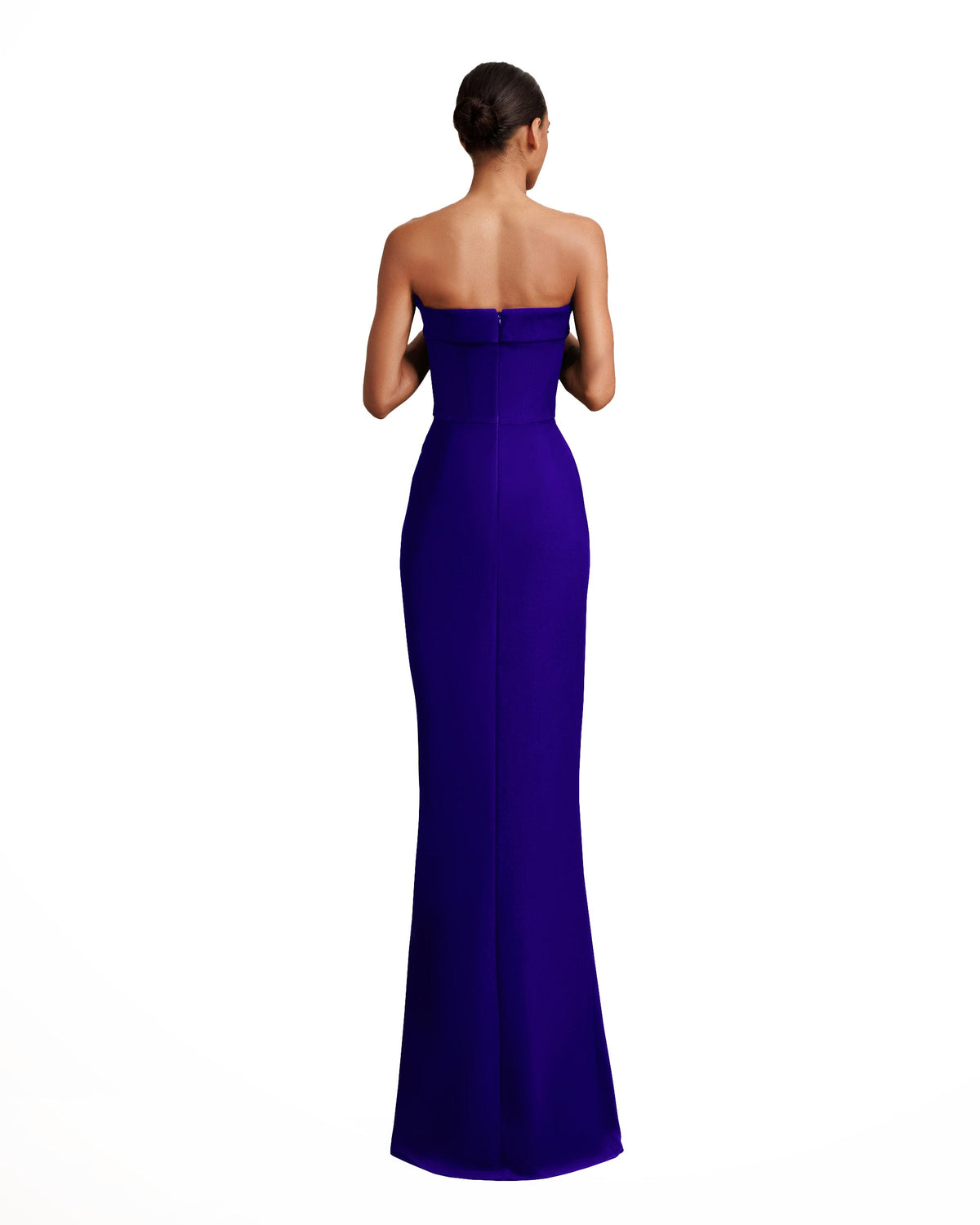 Strapless Blue Crepe Dress