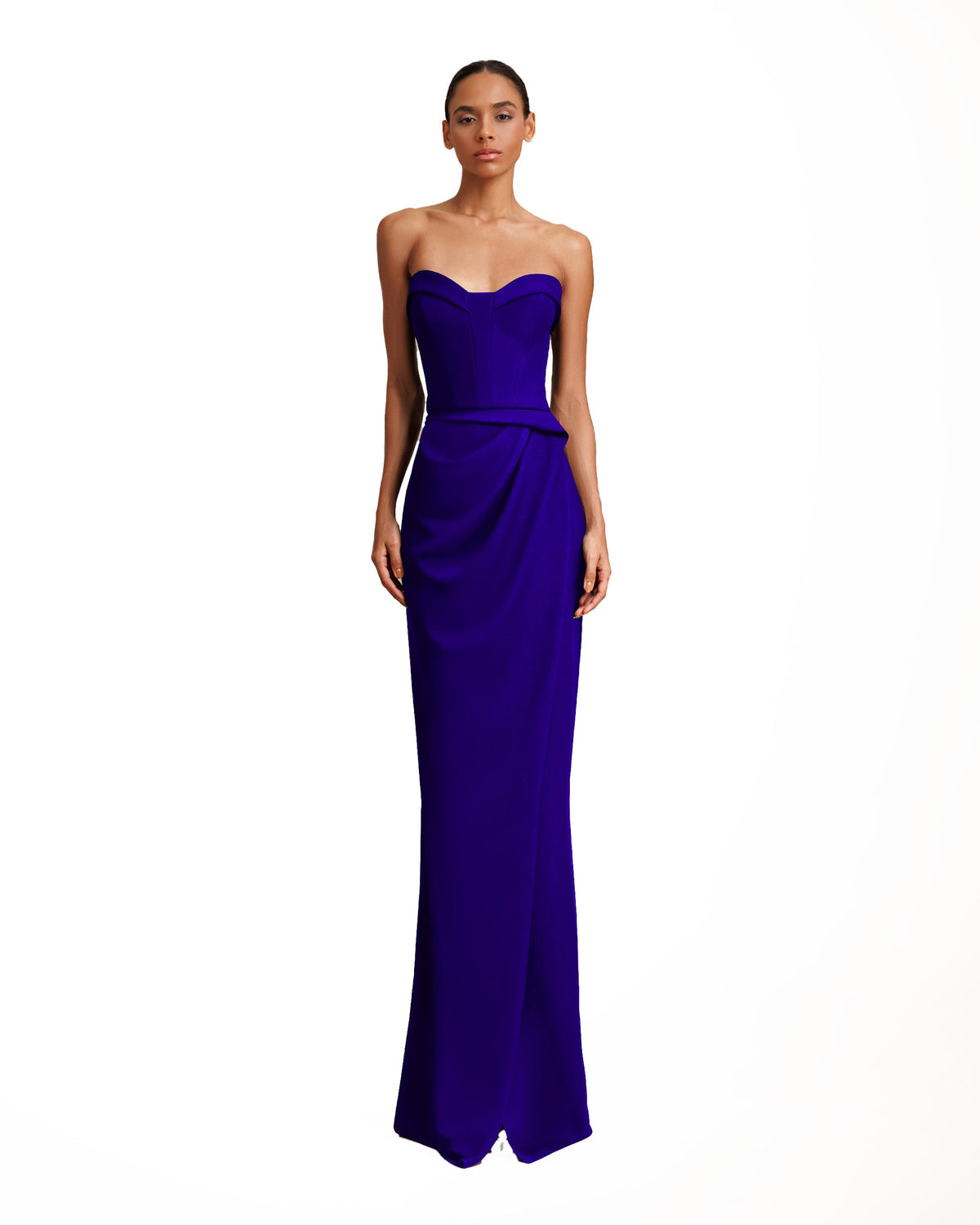 Strapless Blue Crepe Dress