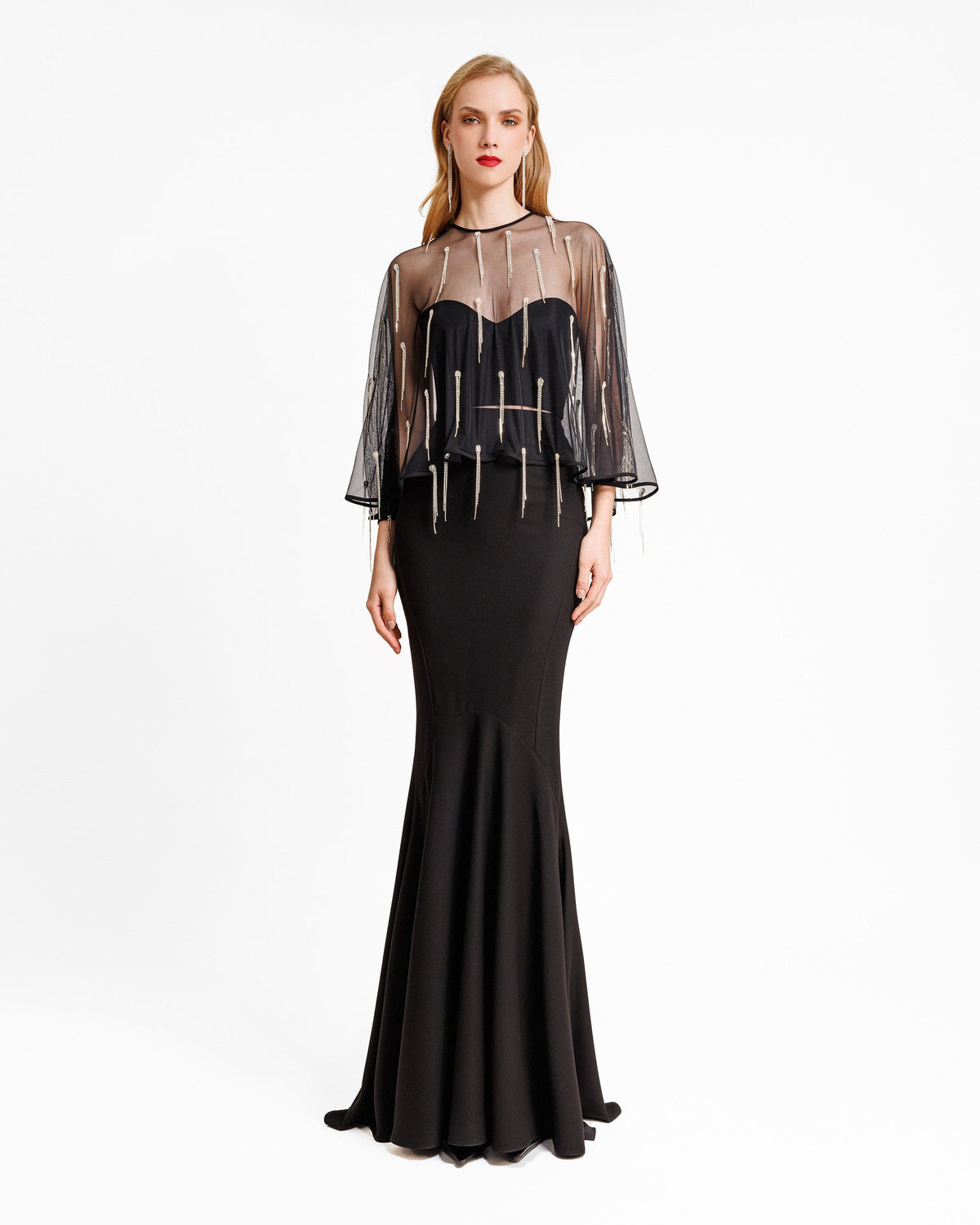 Crepe Set with Beaded Cape