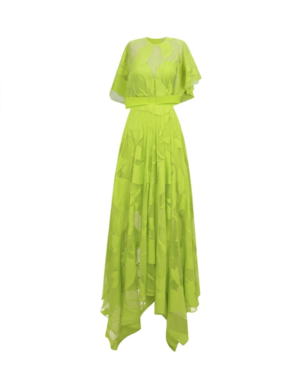 Patterned Lace Midi Dress