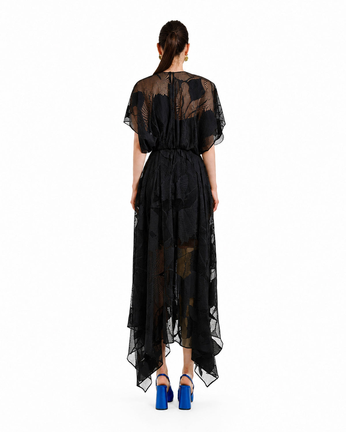 Patterned Lace Midi Dress