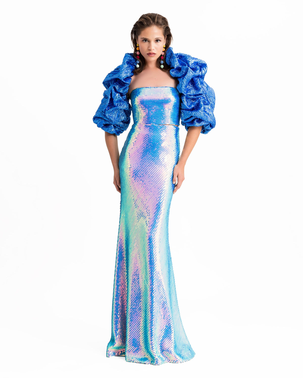 Sequins Tube Top With long Skirt