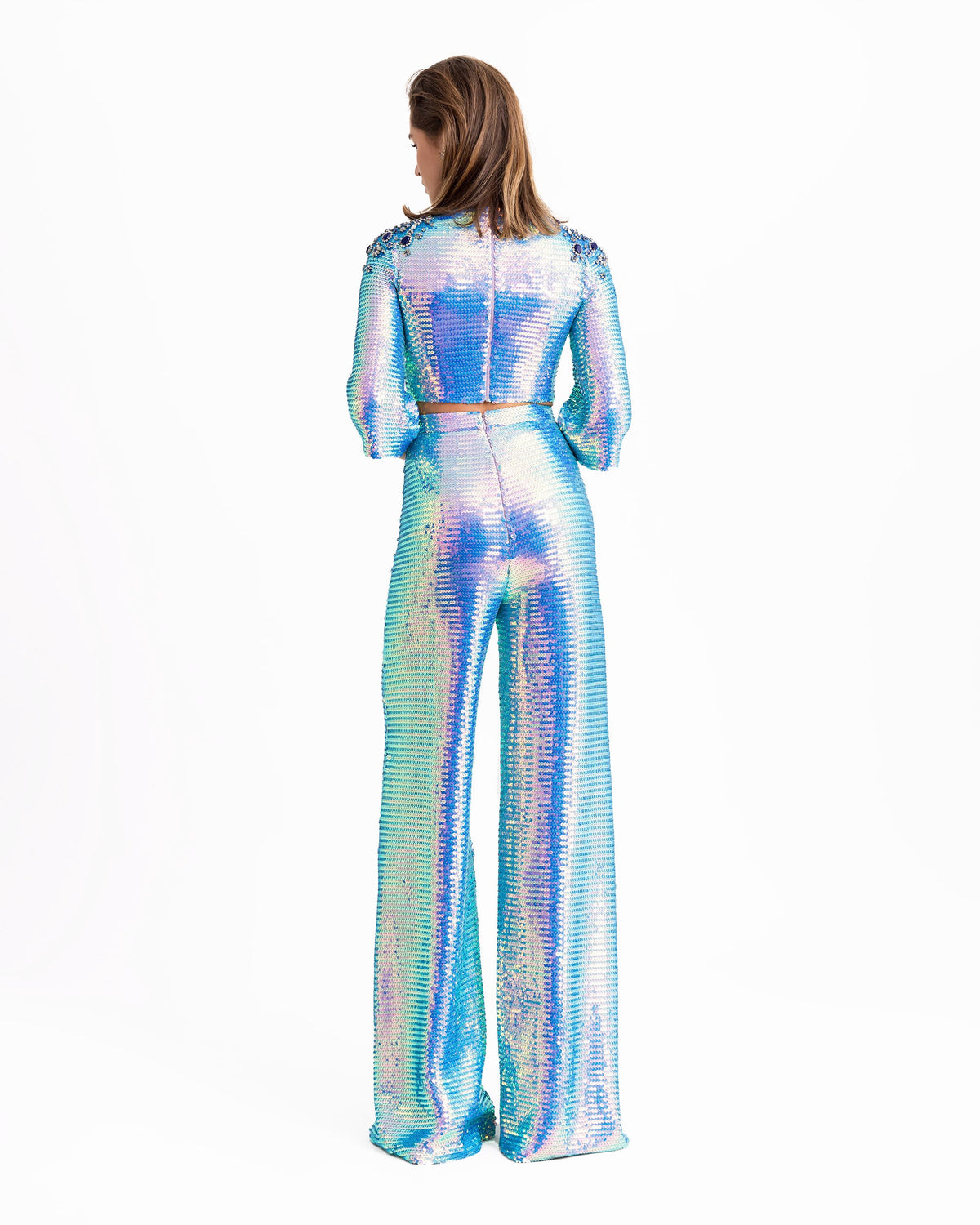 Top With Beaded Shoulders And Pants