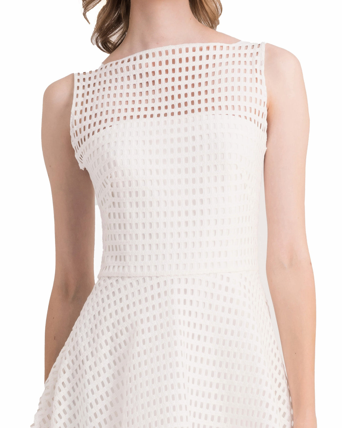 Crochet Lace Flared Midi Dress