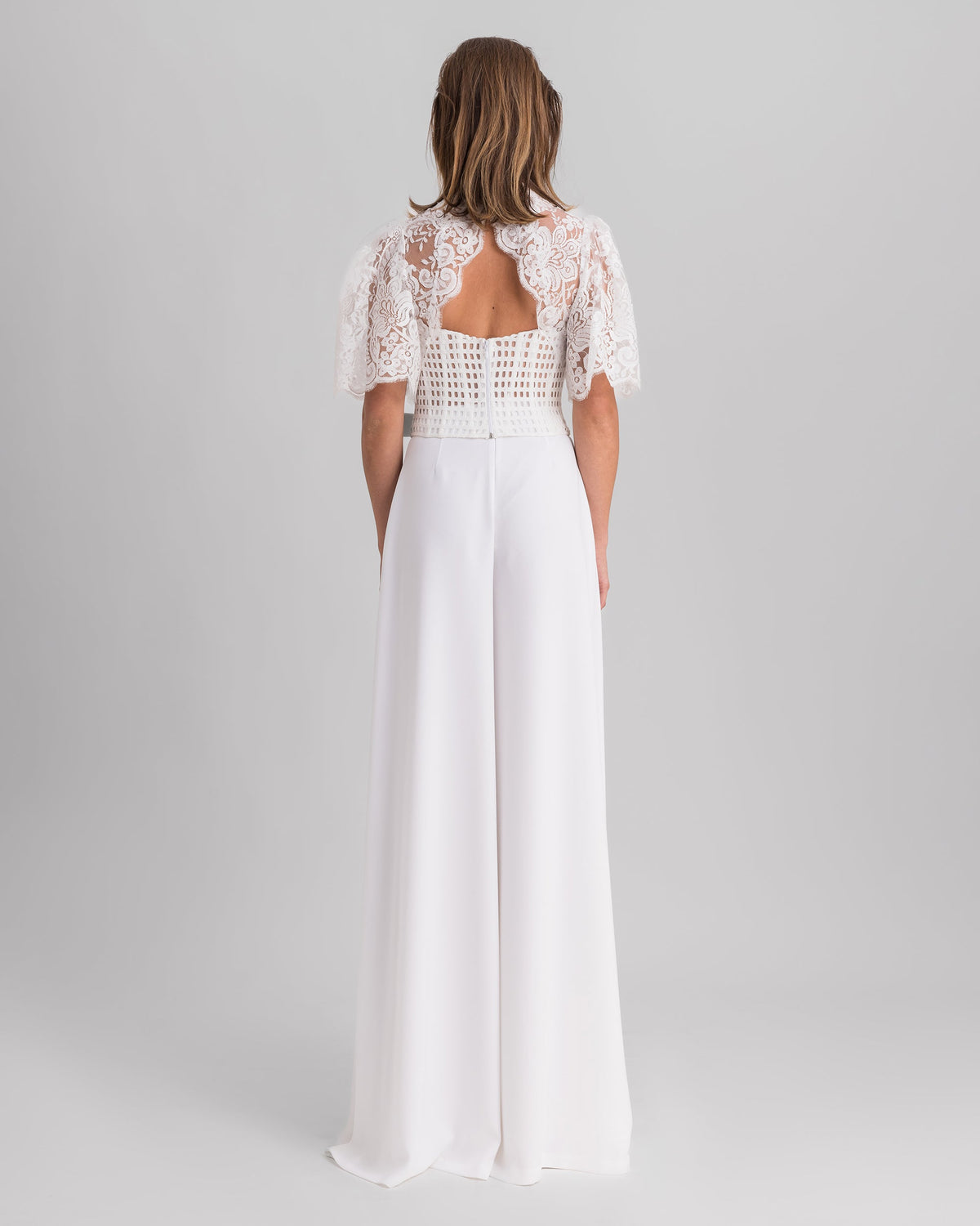 Top With Bow Paired With Flared Pants