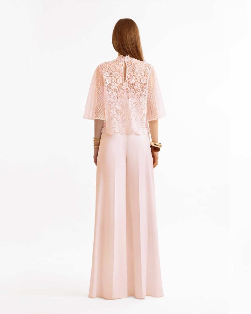 Guipure Top & Flared Pants
